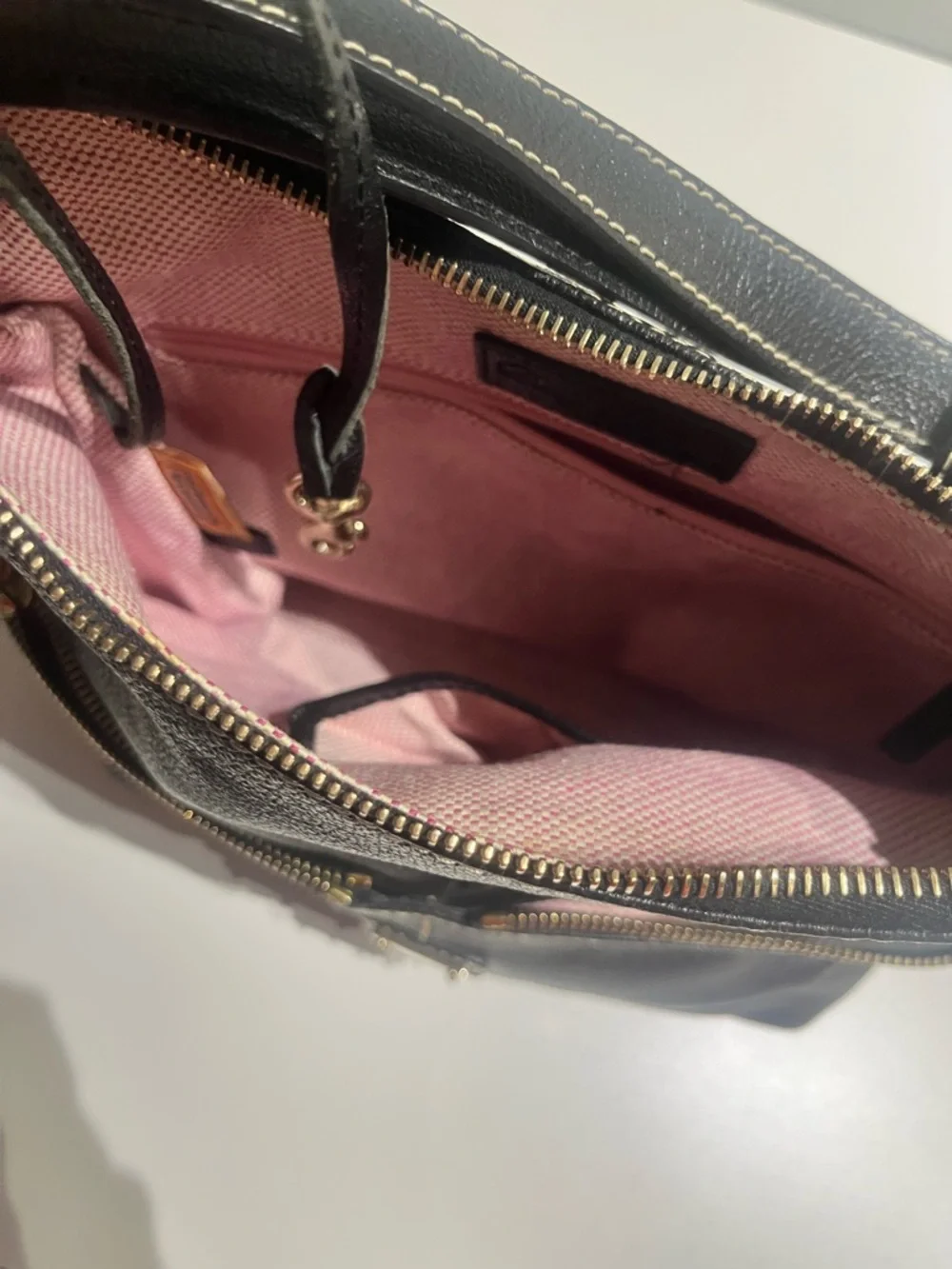 Y2K Dooney & Bourke Black Leather Hobo with